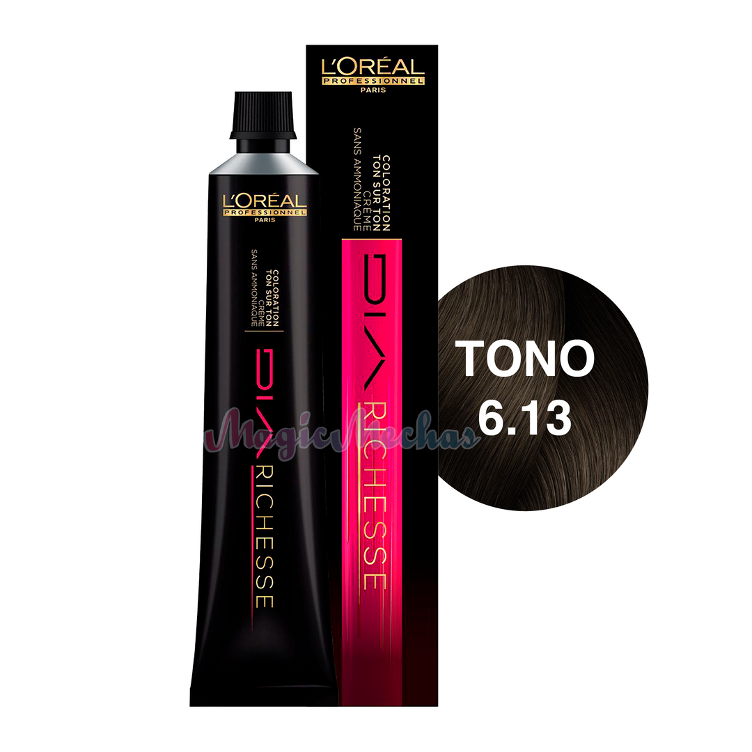 Loreal Dia Richesse Tinte Tono 6.13 Rubio Oscuro Amaderado 60ml. Loreal Profesional