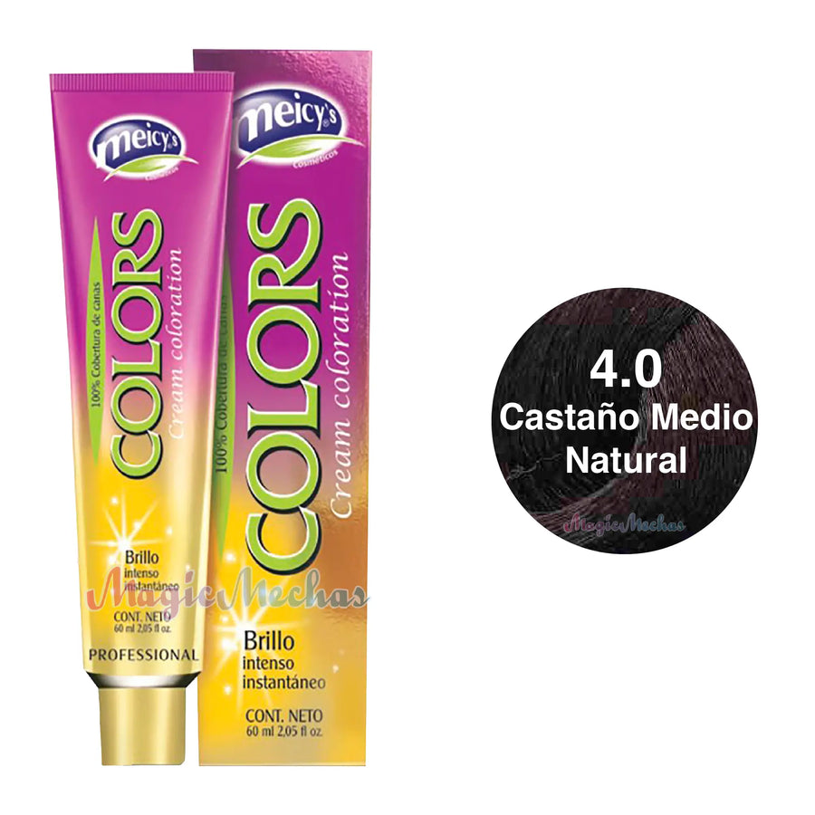 Meicys Tinte Colors Permanente 4.0 Castaño Medio Natural 60mL Meicys