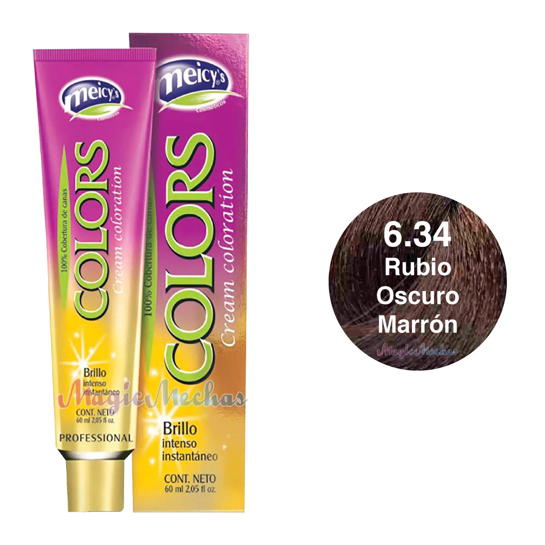 Meicys Tinte Colors Permanente 6.34 Rubio Oscuro Marron 60mL Meicys