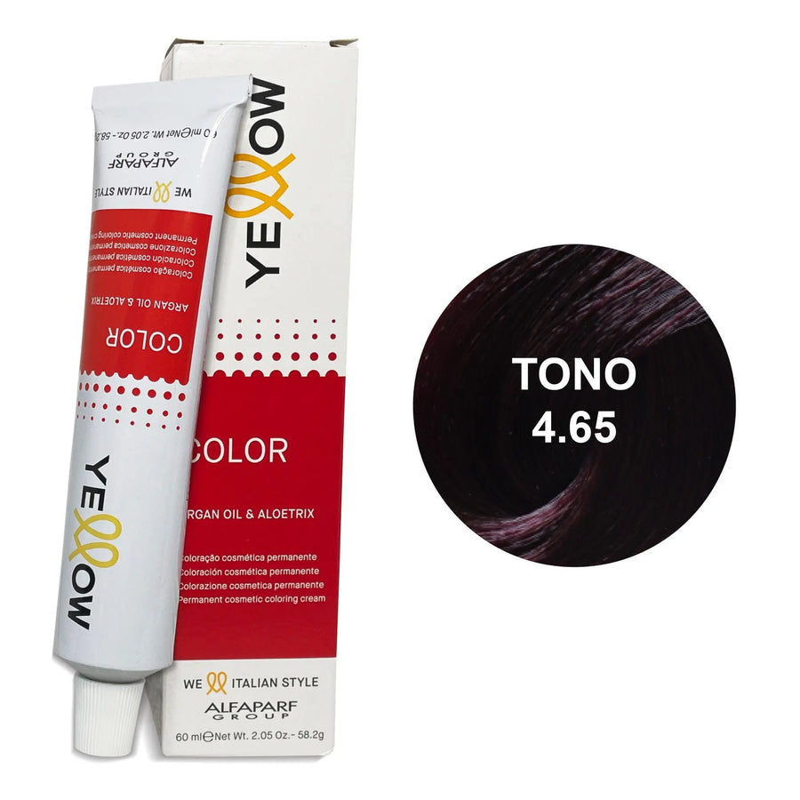 Yellow Tono 4.65 Castaño Medio Rojo Caoba 60mL - Magic Mechas