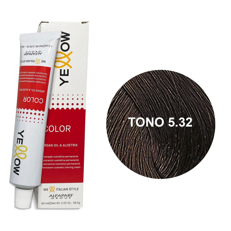 Yellow Tono 5.32 Castaño Claro Dorado Irisado 60mL - Magic Mechas