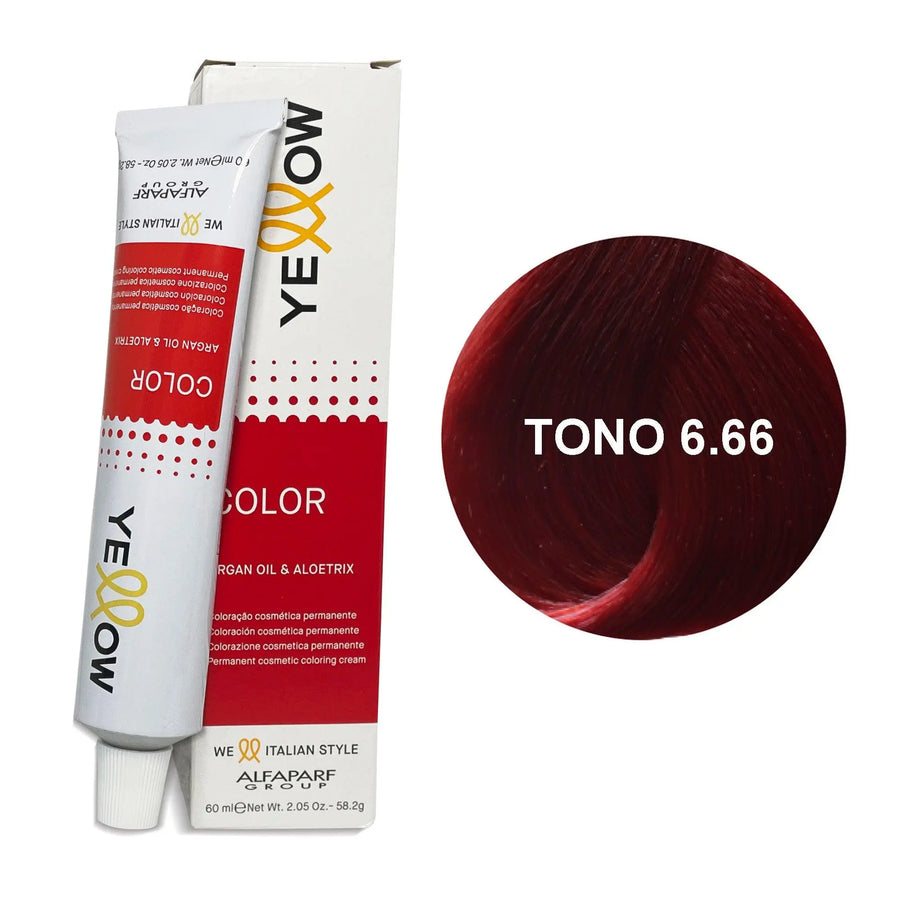 Yellow Tono 6.66 Rubio Oscuro Rojo Intenso 60mL - Magic Mechas