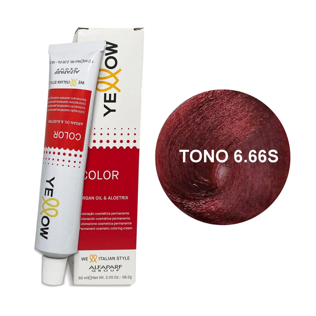 Yellow Tono 6.66S Rubio Oscuro Rojo Super Intenso 60mL - Magic Mechas