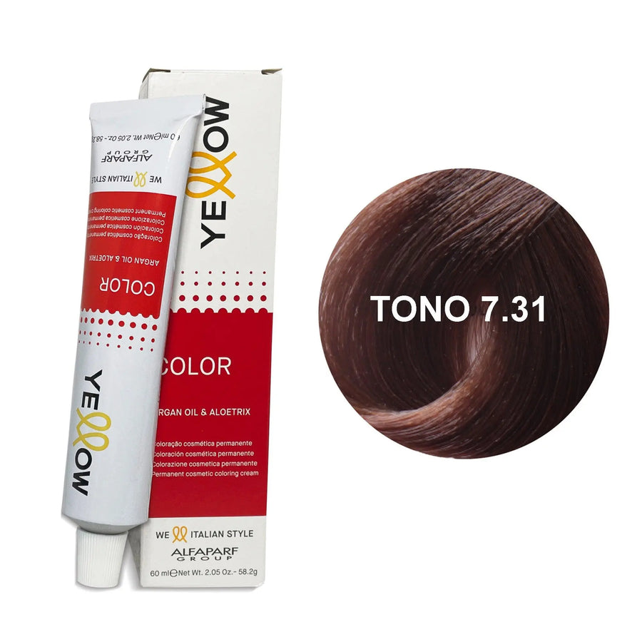 Yellow Tono 7.31 Rubio Medio Dorado Ceniza 60mL - Magic Mechas