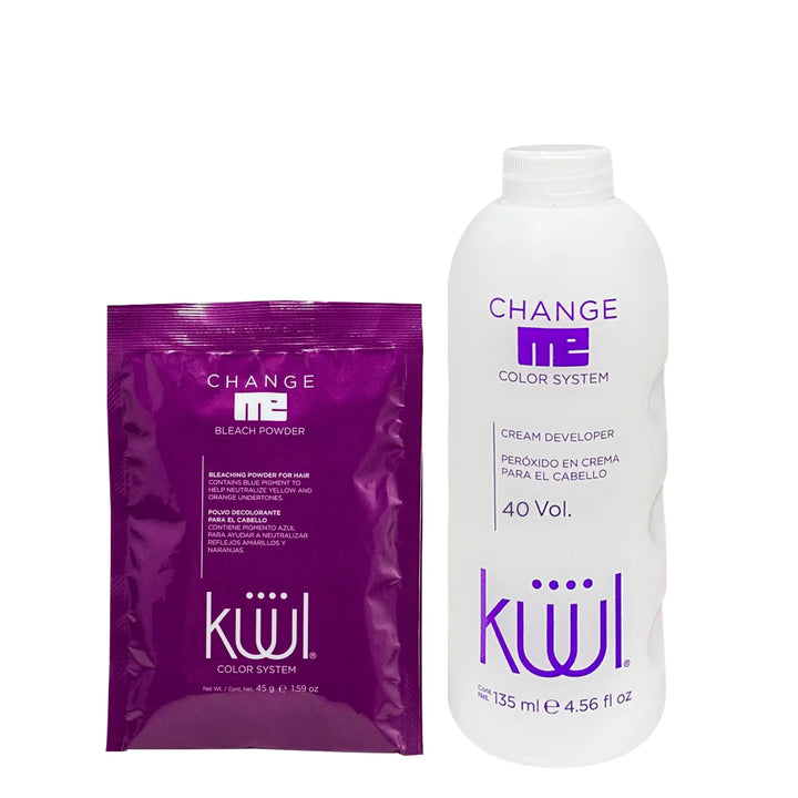 Kit Kuul Decolorante En Polvo + Peróxido En Crema Kuul