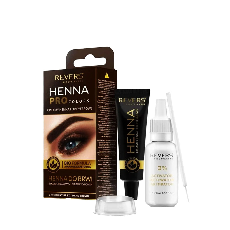 Henna Revers Cosmetics Pro Color Cejas color Castaño Oscuro Henna