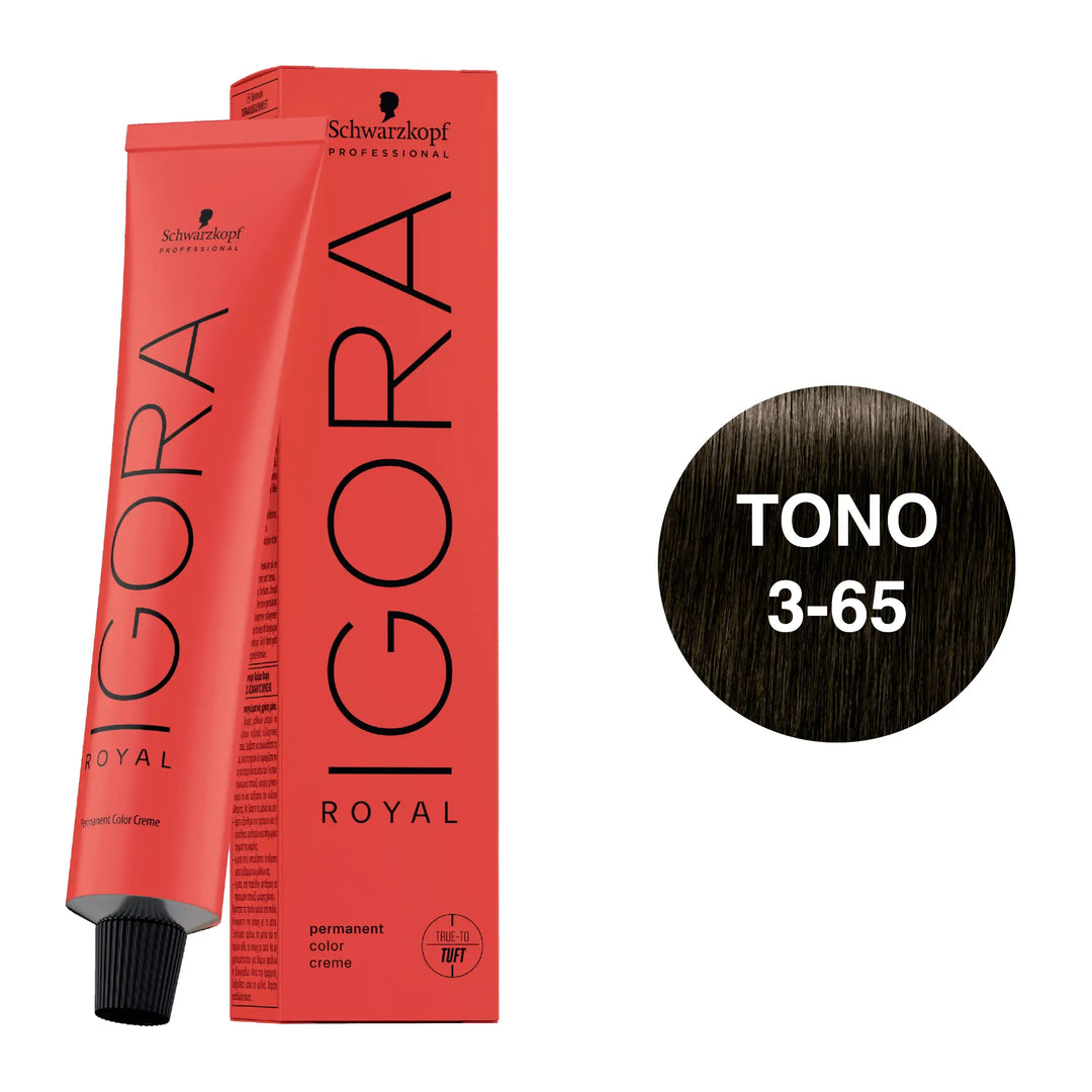 Igora Royal Tono 3-65 Castaño Oscuro Chocolate Dorado 60mL - Magic Mechas