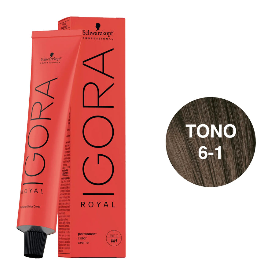 Igora Royal Tono 6-1 Rubio Oscuro Ceniza 60mL - Magic Mechas