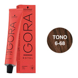 Igora Royal Tono 6-68 Rubio Oscuro Chocolate Rojo 60mL - Magic Mechas