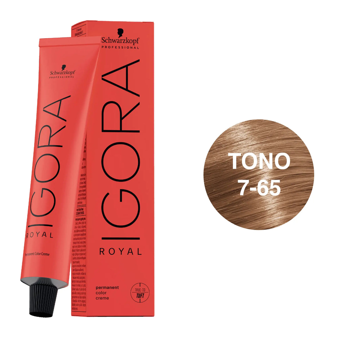Igora Royal Tono 7-65 Rubio Medio Chocolate Dorado 60mL - Magic Mechas