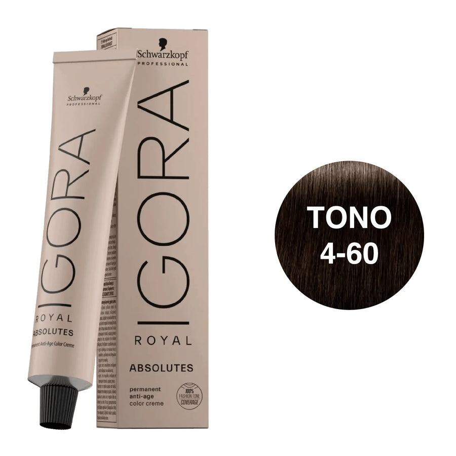 Igora Royal Absolutes Tono 4-60 Castaño Medio Marrón Natural 60mL - Magic Mechas