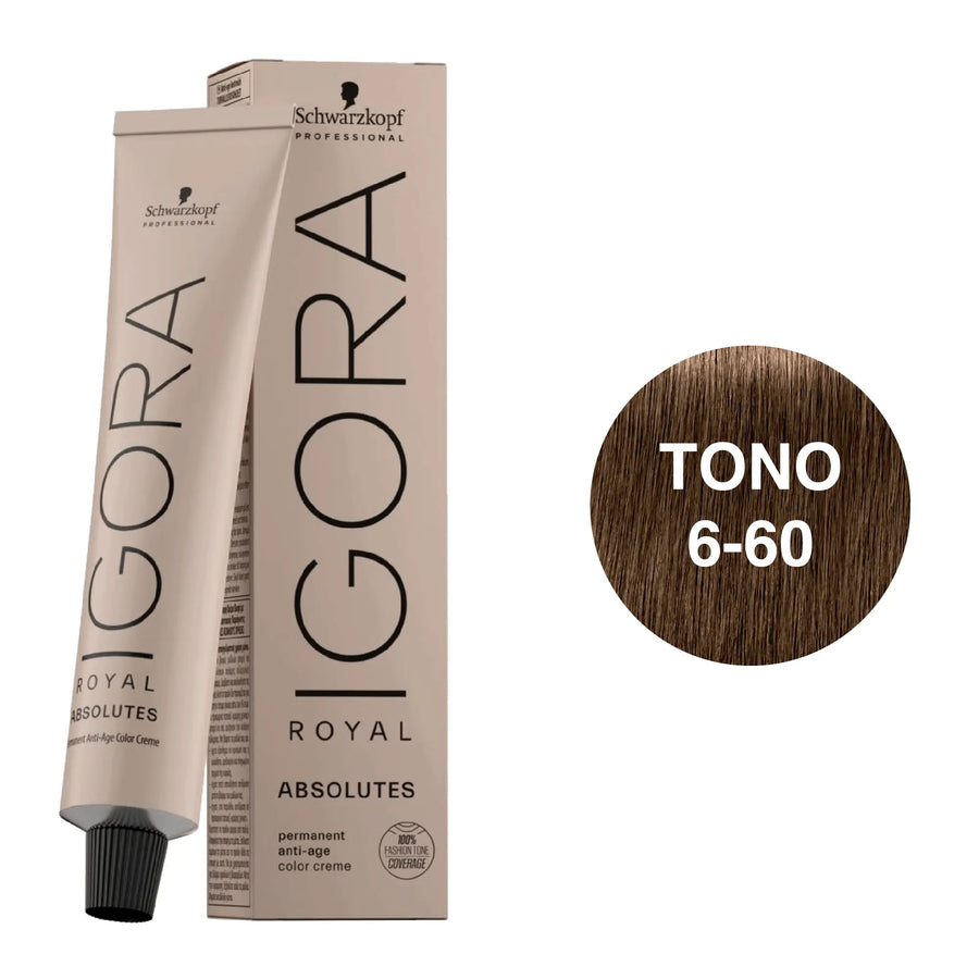 Igora Royal Absolutes Tono 6-60 Rubio Oscuro Chocolate Natural 60mL - Magic Mechas
