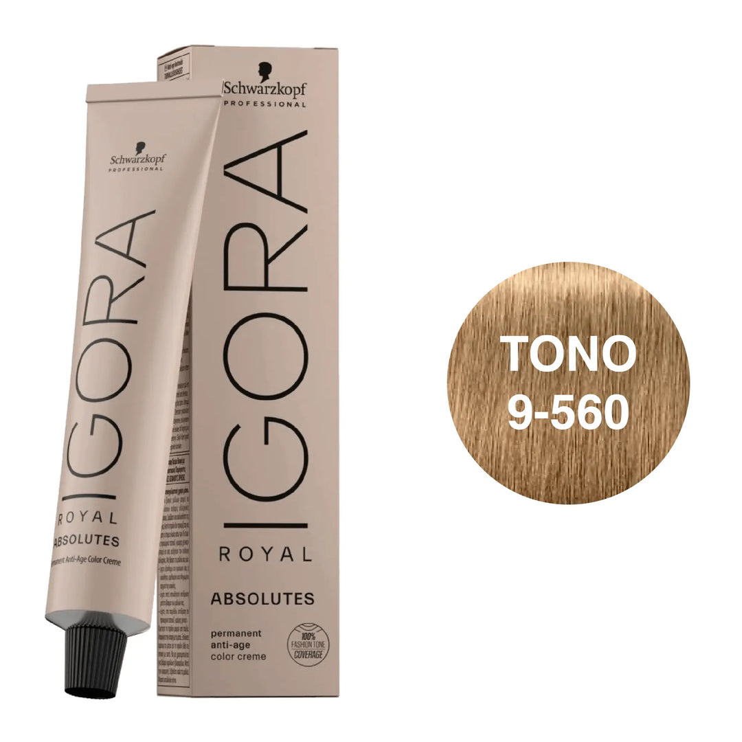 Igora Royal Absolutes Tono 9-560 Rubio Muy Claro Dorado Chocolate 60mL - Magic Mechas