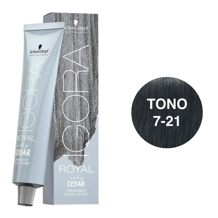 Igora Royal Ashy Cedar Tono 7-21 Rubio Medio Ceniza 60mL - Magic Mechas