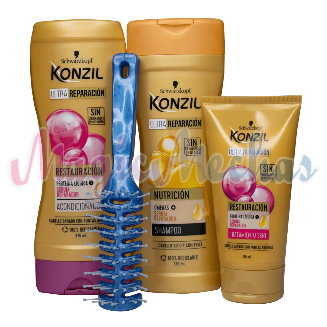 Kit Konzil Shampoo + Acondicionador + Tratamiento 3 en 1 - Magic Mechas
