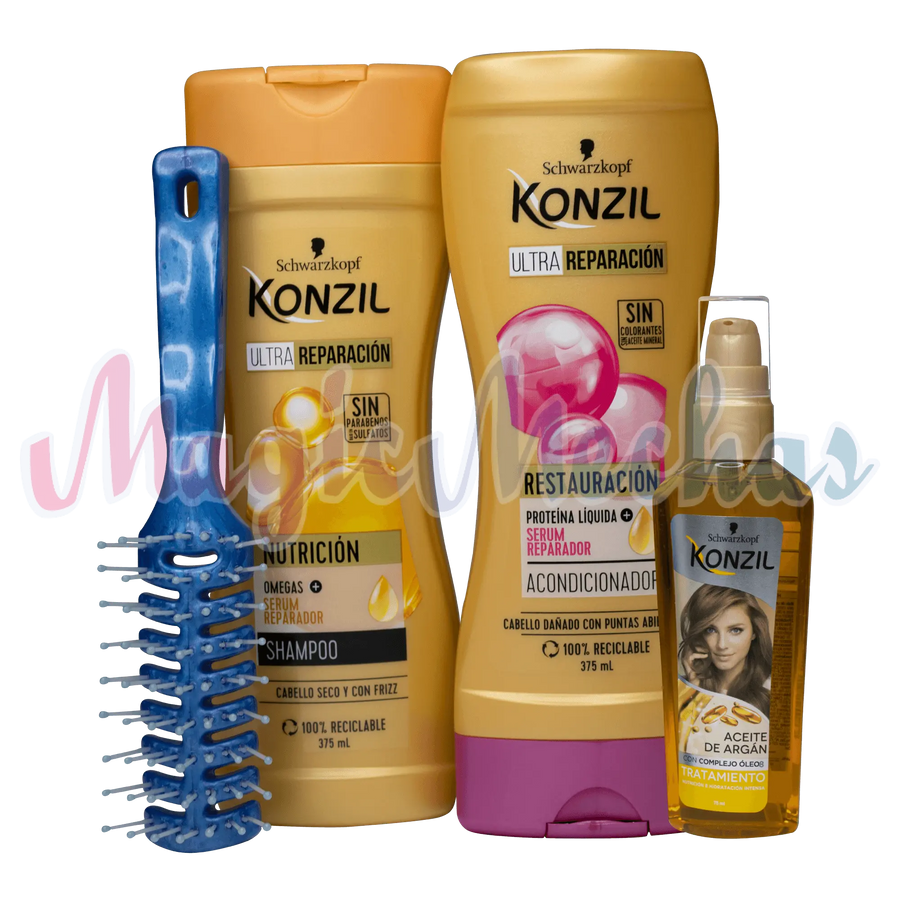 Kit Konzil Shampoo + Acondicionador + Aceite de Argan - Magic Mechas
