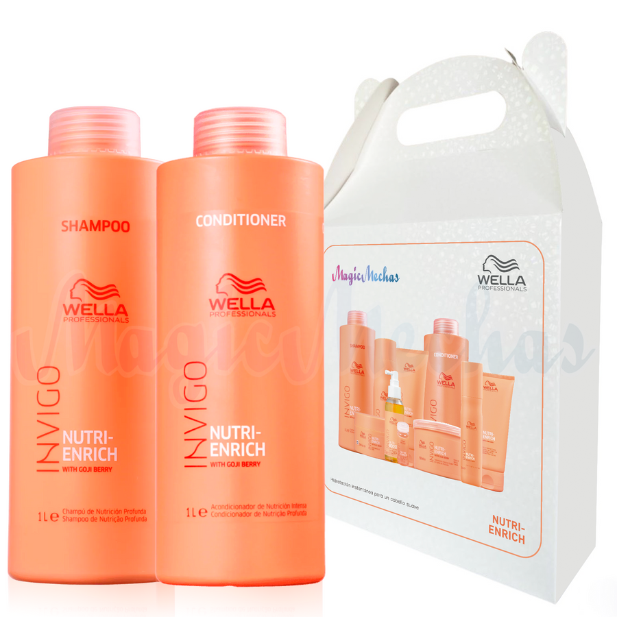 Kit4 Wella Nutri Enrich Shampoo + Acondicionador Wella