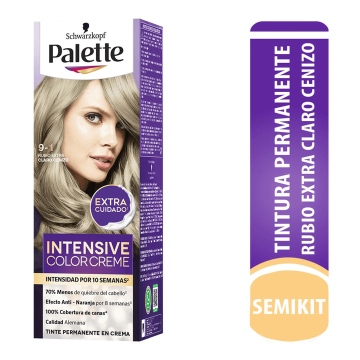 Palette Intensive Color Creme Permanente 9-1 Rubio Extra Claro Cenizo - Magic Mechas