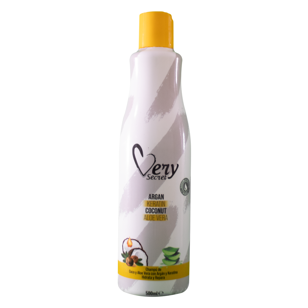 Very Secret Shampoo de Coco y Aloe Vera con Argán y Keratina 500ml Very Secret