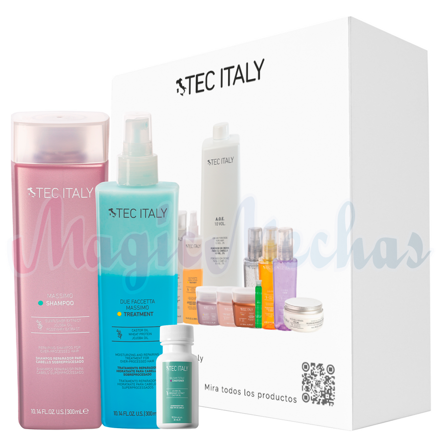 Kit Tec Italy Shampoo Massimo + Due Faccetta Massimo + Obsequio Tec Italy