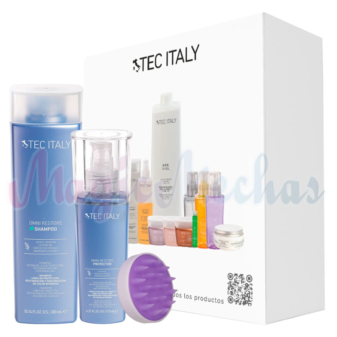 Kit Tec Italy Shampoo Omni Restore + Termoprotector Omni Restore Tec Italy