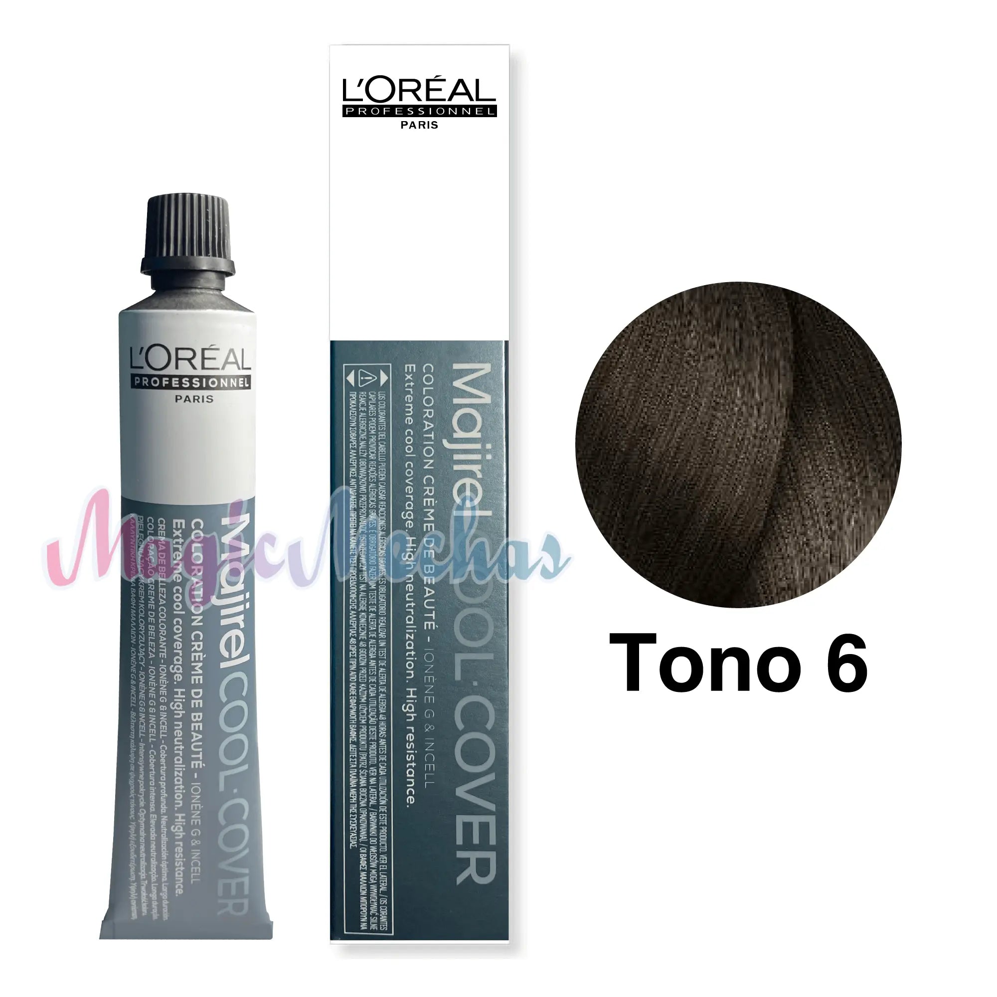 Tinte Majirel Tono 6 Cool Cover Rubio Oscuro 50mL - Magic Mechas