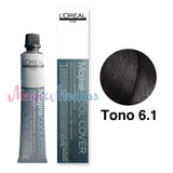 Tinte Majirel Tono 6.1 Cool Cover Rubio Oscuro Ceniza 50mL - Magic Mechas