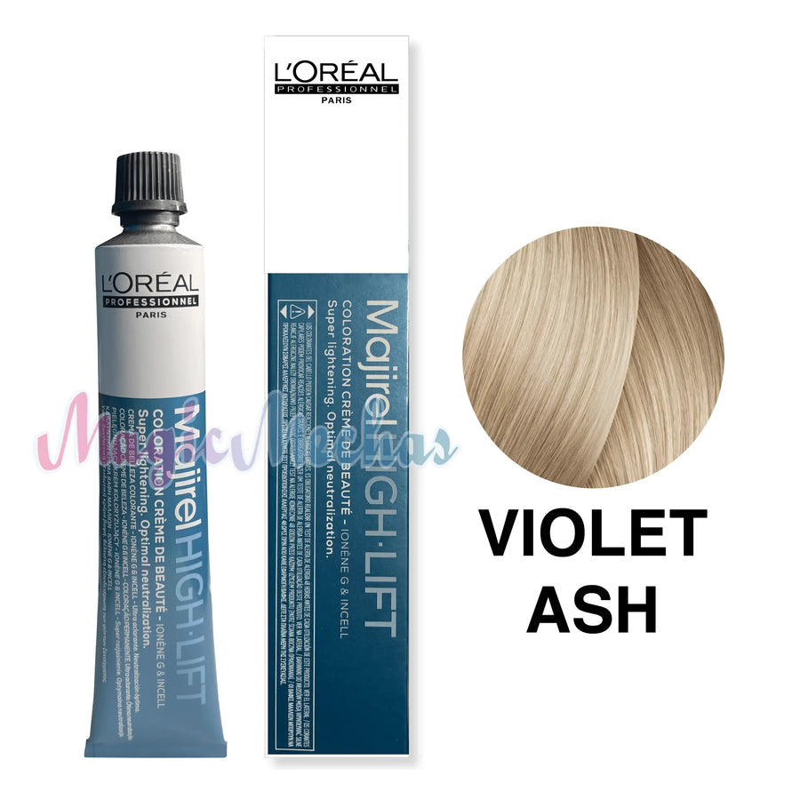 Tinte Majirel Tono Violet Ash High Lift Violeta Ceniza 50mL - Magic Mechas