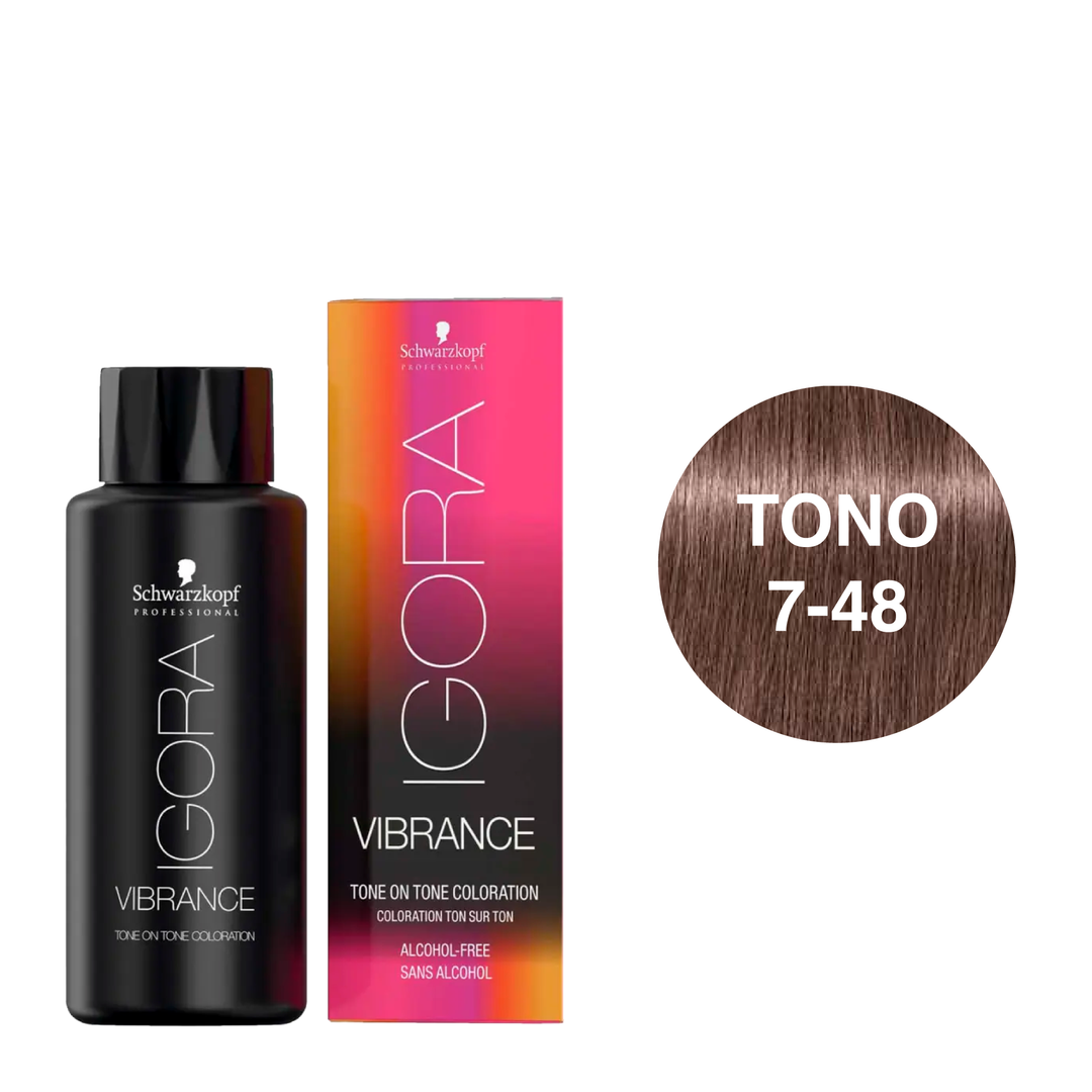 Igora Vibrance Tono 7-48 Rubio Medio Beige Rojo 60ml. Schwarzkopf Professional