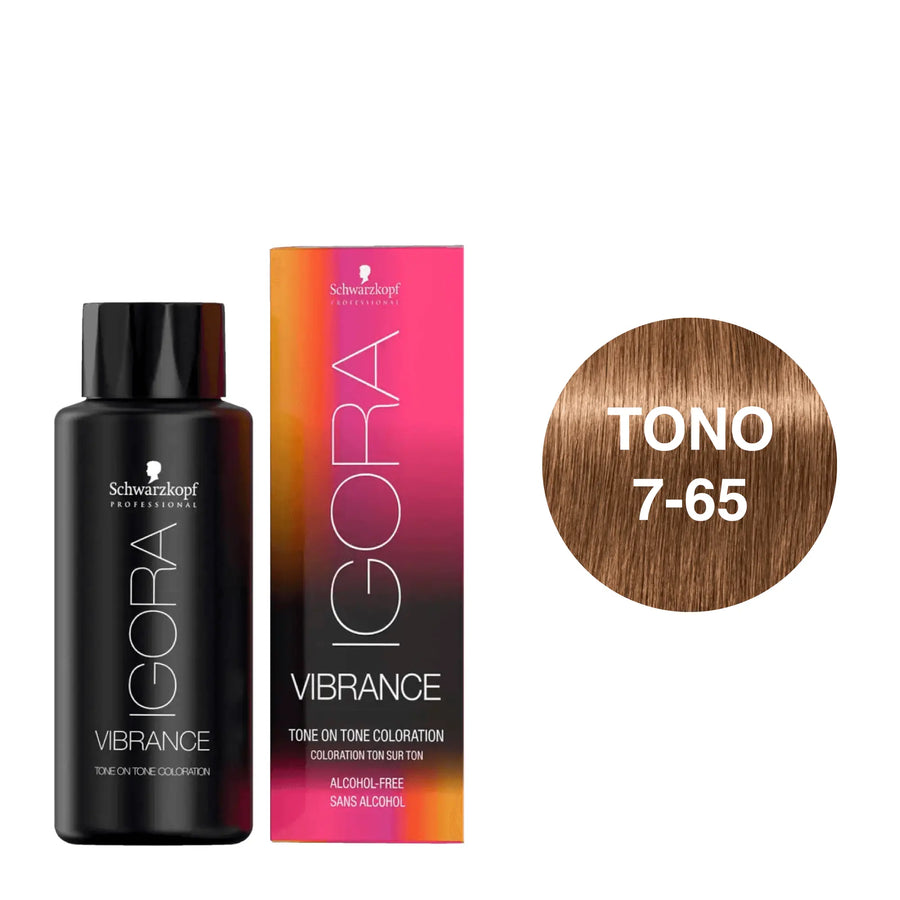 Igora Vibrance Tono 7-65 Rubio Medio Chocolate Dorado 60mL - Magic Mechas