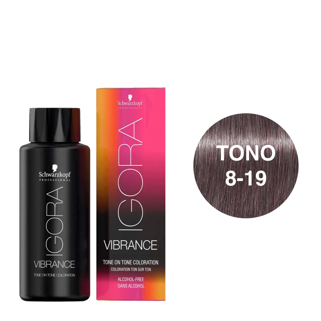 Igora Vibrance Tono 8-19 Rubio Claro Ceniza Violeta 60mL - Magic Mechas