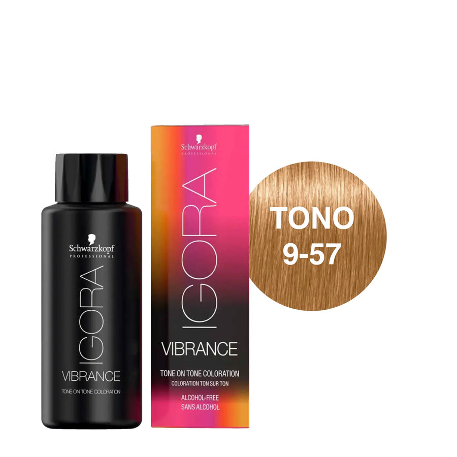 Igora Vibrance Tono 9-57 Rubio Muy Claro Dorado Cobrizo 60ml. Schwarzkopf Professional