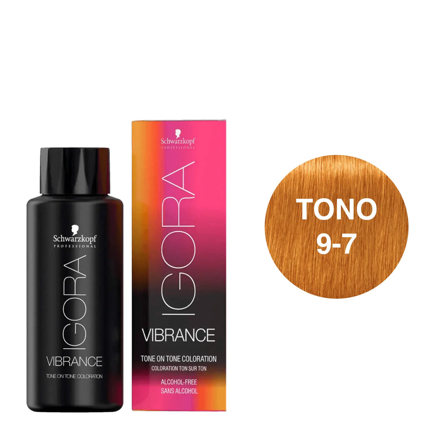 Igora Vibrance Tono 9-7 Rubio Muy Claro Cobrizo 60mL - Magic Mechas